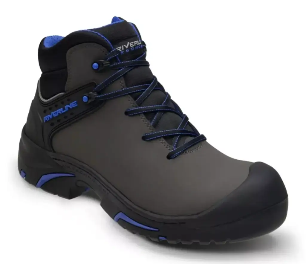 PWR 08P Calzado de seguridad tipo bota con puntera de protección de policarbonato GRIS Mca. RIVERLINE