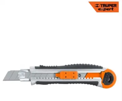 16976 Cutter 18 mm trabajo pesado c/alma metálica y grip, TRUPER EXPERT