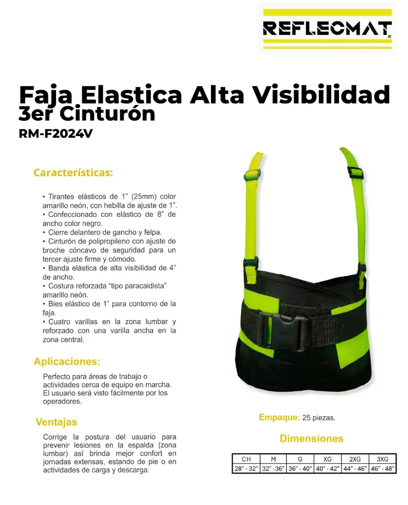 FJRFM Faja elastica 8" 3er RFM