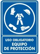 Letrero de Estireno calibre 40, Uso obligatorio equipo de protección