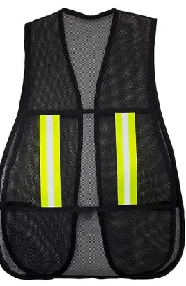 Chaleco de malla c/Reflejante y broche de velcro NEGRO