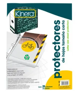 Protector de hoja tamaño carta paq. 25 KINERA