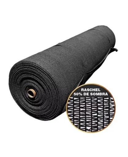 Malla sombra monofilamento al 70% color negro 3.70 x 100 m